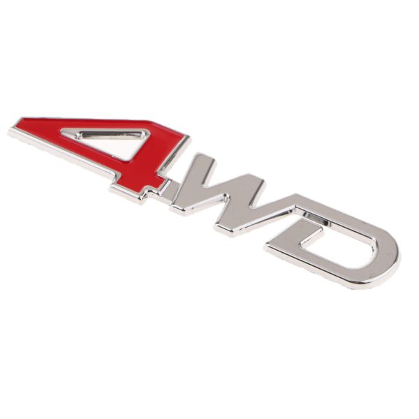 Maxbell  4WD   Red Chrome 3D Badge Four Wheel Drive Car Sticker Decal For Discount