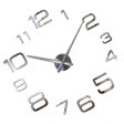 DIY Large Wall Clock Acrylic 3D Stickers Clock Home Decor Removable Silver on Sale