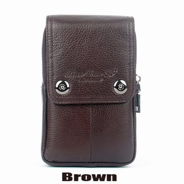 Maxbell Multifunctional Waist Casual Universal Phone Pouch Leather Bag   Coffee For Discount