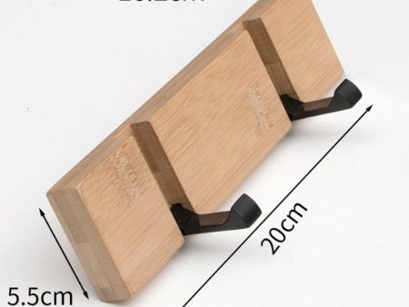 Maxbell Foldable Wall Mounted Wooden Hook Robe Clothing Towel Hanger Nature 2 Hooks Discount