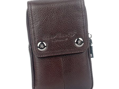 Maxbell Multifunctional Waist Casual Universal Phone Pouch Leather Bag   Coffee For Discount