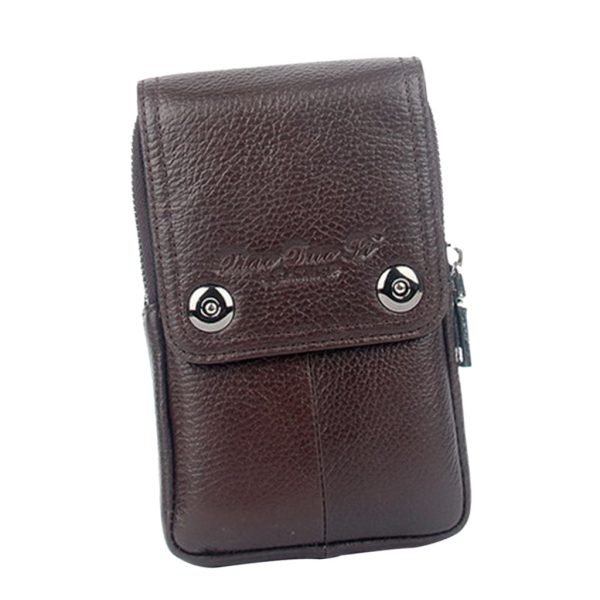 Maxbell Multifunctional Waist Casual Universal Phone Pouch Leather Bag   Coffee For Discount