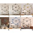 DIY Large Wall Clock Acrylic 3D Stickers Clock Home Decor Removable Silver on Sale