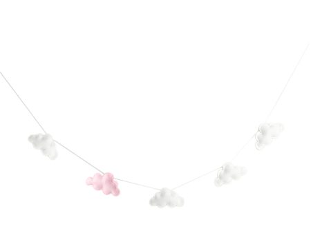 Maxbell Hanging Clouds Garland for Baby Shower, Wedding Party Decor White and Pink Online now