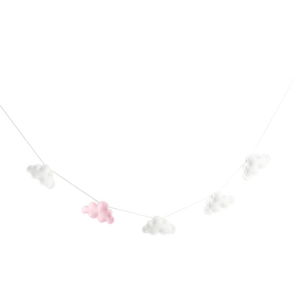 Maxbell Hanging Clouds Garland for Baby Shower, Wedding Party Decor White and Pink Online now