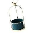 Maxbell Ceramic Fleshy Hydroponic Flower Pot with Golden Iron Stand Dark Green Online