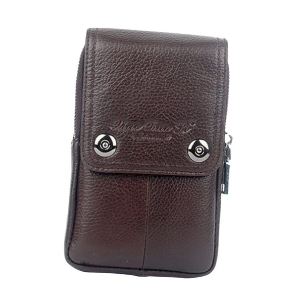 Maxbell Multifunctional Waist Casual Universal Phone Pouch Leather Bag   Coffee For Discount