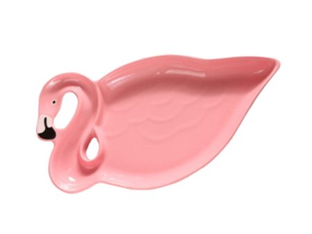 Maxbell Pink Flamingo Shaped Home Decor Ceramic Plates Snack Candy Fruit Plate L Online now