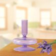 Decorative Glass Candle Holder Stand Dry Flower Vase Decor Dinning Christmas 1 layer purple on Sale