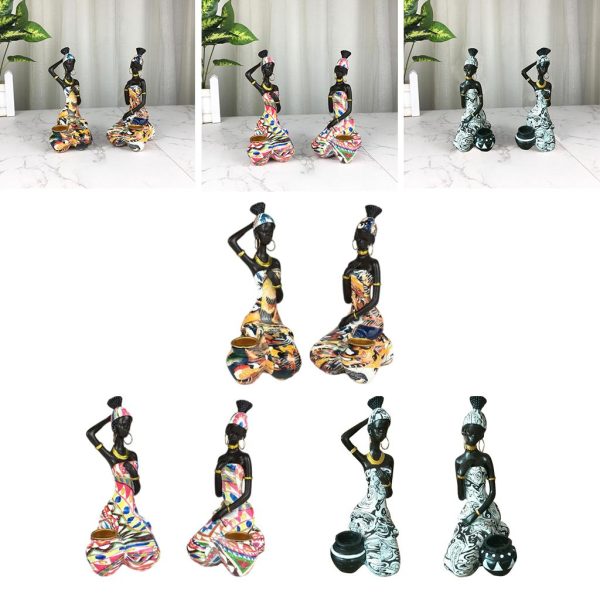 Maxbell Candle Holder Figurine Desk Candlestick Holder Home Ornaments Yellow Hot on Sale