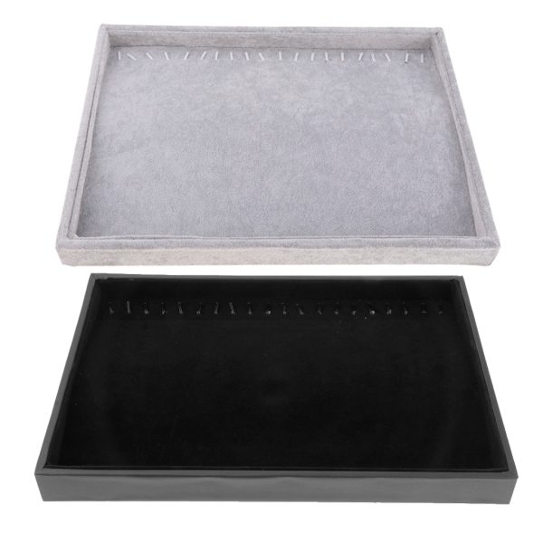 Maxbell Velvet Necklace Bracelet Earring Jewelry Display Trays Case with Hooks Black Online