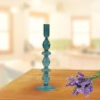 Decorative Glass Candle Holder Stand Dry Flower Vase Decor Dinning Christmas 2 circle blue Fashion