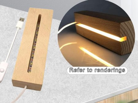 Maxbell Wooden Led Lamp Base USB Night Light 3D Night Lamp Base for Crystal Art 180mm Colorful For Sale