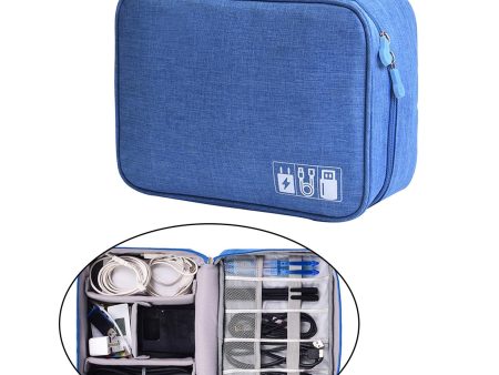 Maxbell Travel Electronic Cord Organiser Case Gadget Bag Disk Cable USB Storage Case Blue For Discount