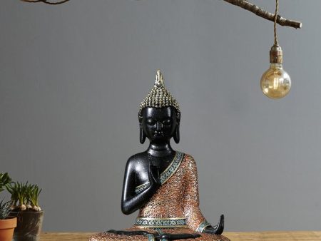 Maxbell Meditating Buddha Statue Collectibles Sculpture Tabletop Artwork Decor Gift Black Sit Pose A Cheap