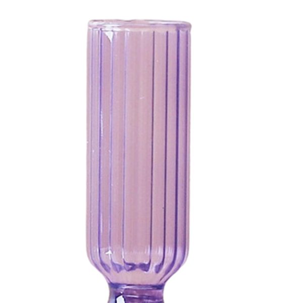 Decorative Glass Candle Holder Stand Dry Flower Vase Decor Dinning Christmas 1 layer purple on Sale