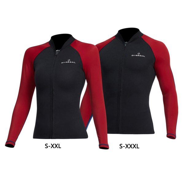 Maxbell Men Women Quick Dry Jacket Wetsuit Swim Wet Surf Snorkeling Swimwear Top Men Red S Sale