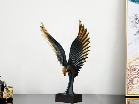 Maxbell Tabletop Sculpture Eagle Wings Statue Figure Office Ornaments Blue Gold Online