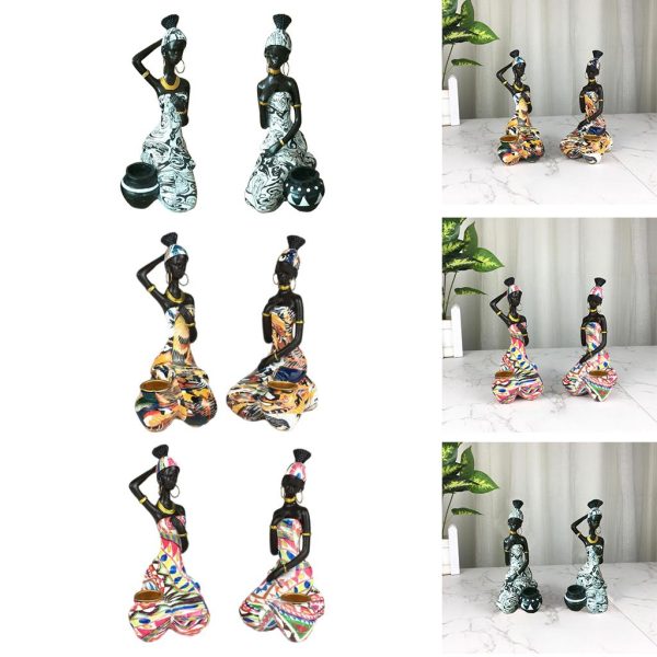 Maxbell Candle Holder Figurine Desk Candlestick Holder Home Ornaments Yellow Hot on Sale