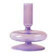 Decorative Glass Candle Holder Stand Dry Flower Vase Decor Dinning Christmas 1 layer purple on Sale