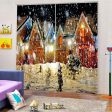 Maxbell 2x Christmas Themed Window Door Curtains Blinds for Christmas Decoration 29# Online Sale